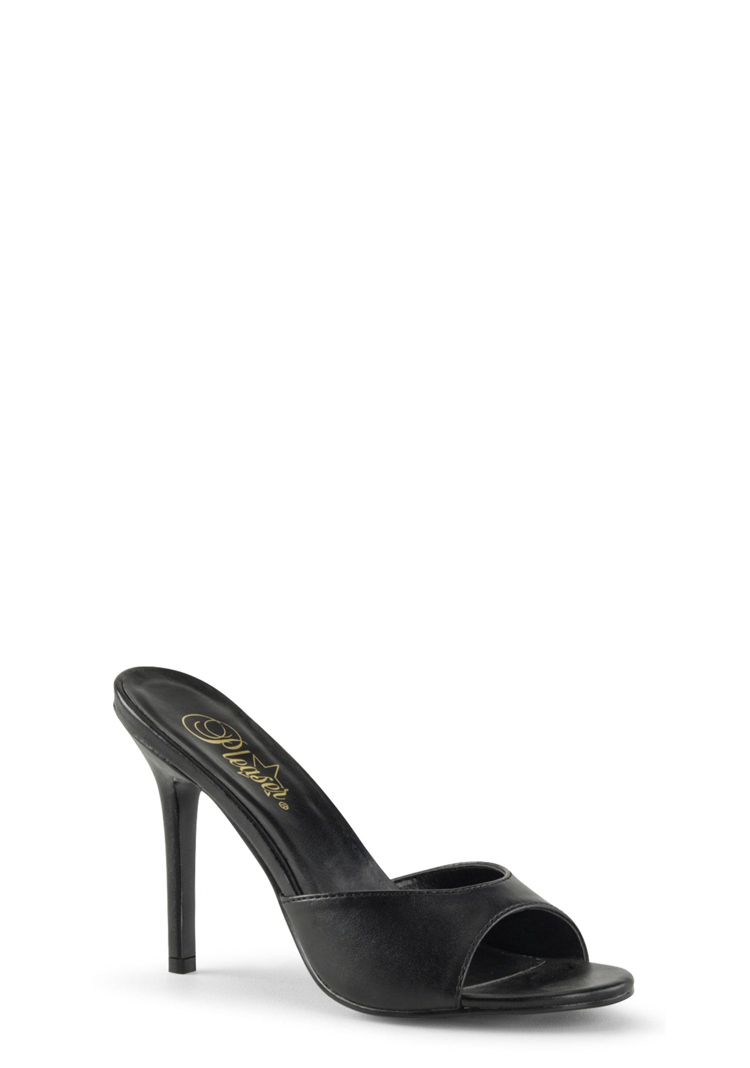 Classique-01 Peep Toe Matte Heels - Black