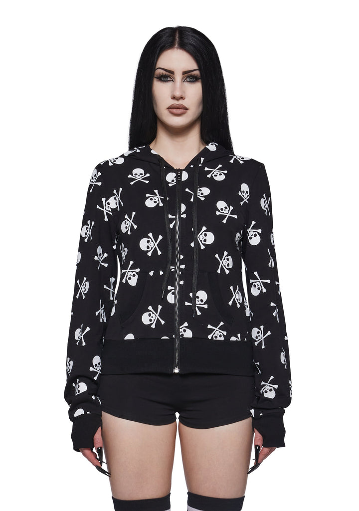 Skully Zip Up Hoodie