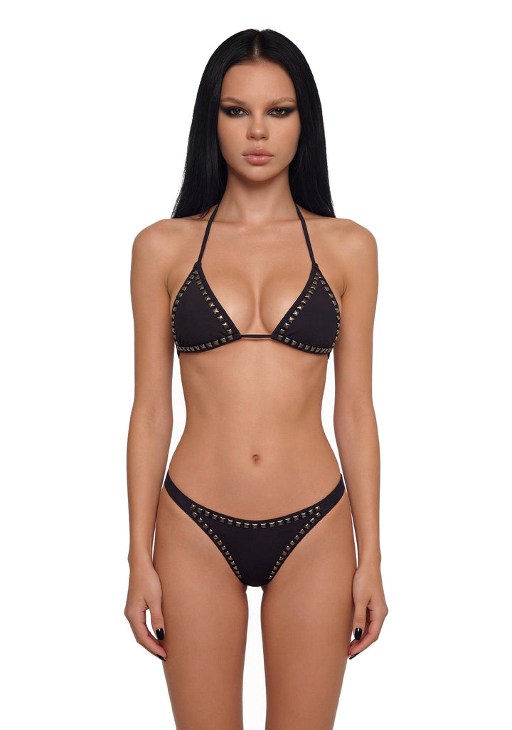 Ashlee Studded Bikini Set - Black