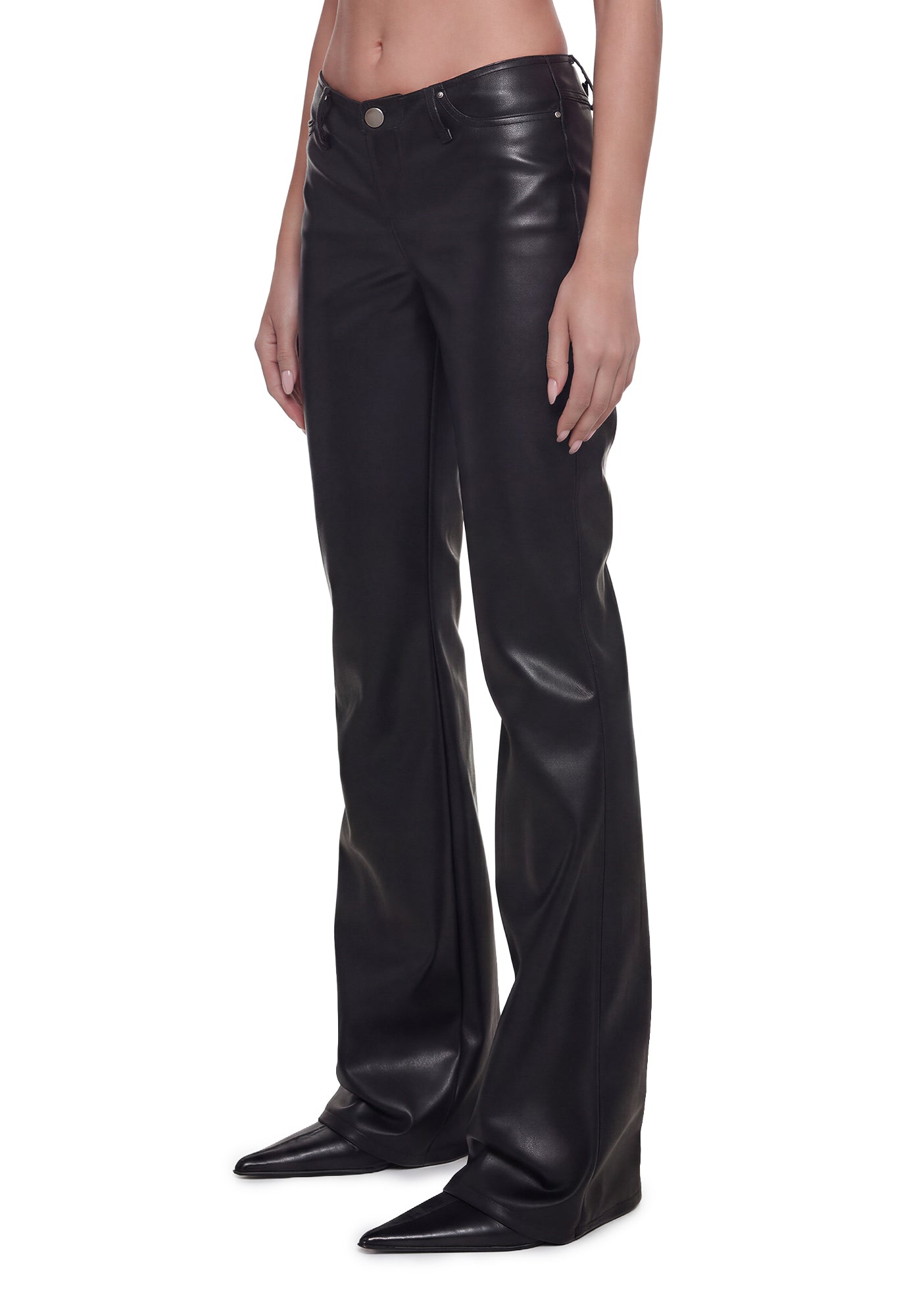 Elle Low Rise Jeans - Leather