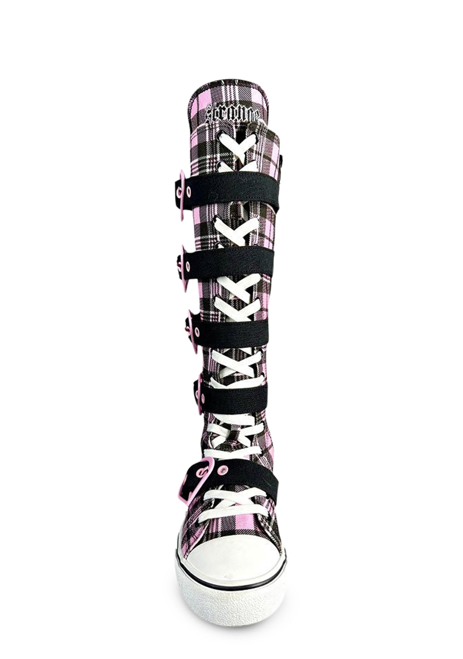 Rawr XD Plaid Knee High Sneakers - Pink