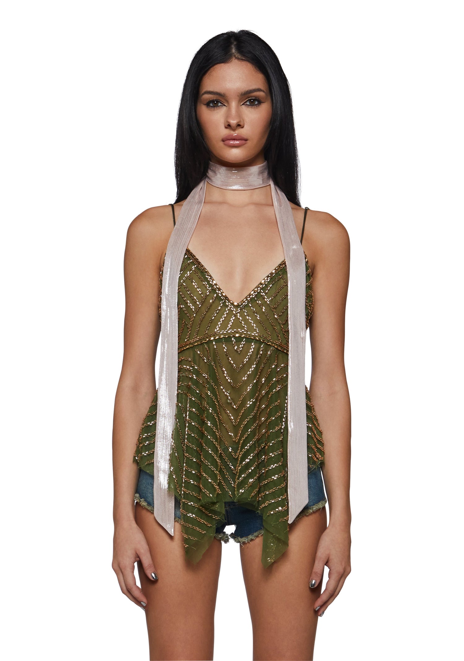 Shimmer Skinny Scarf - Silver