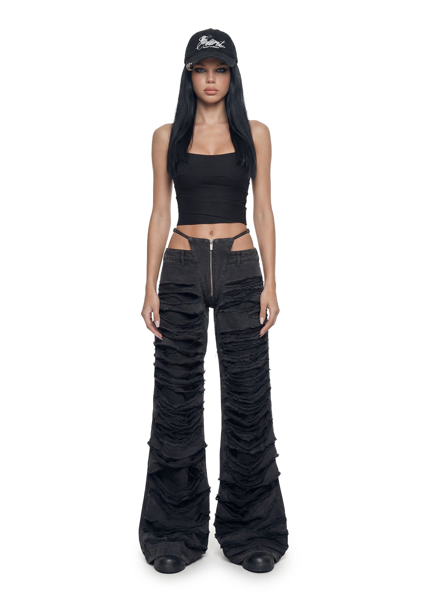 Denim Thong Pants - Black Wash