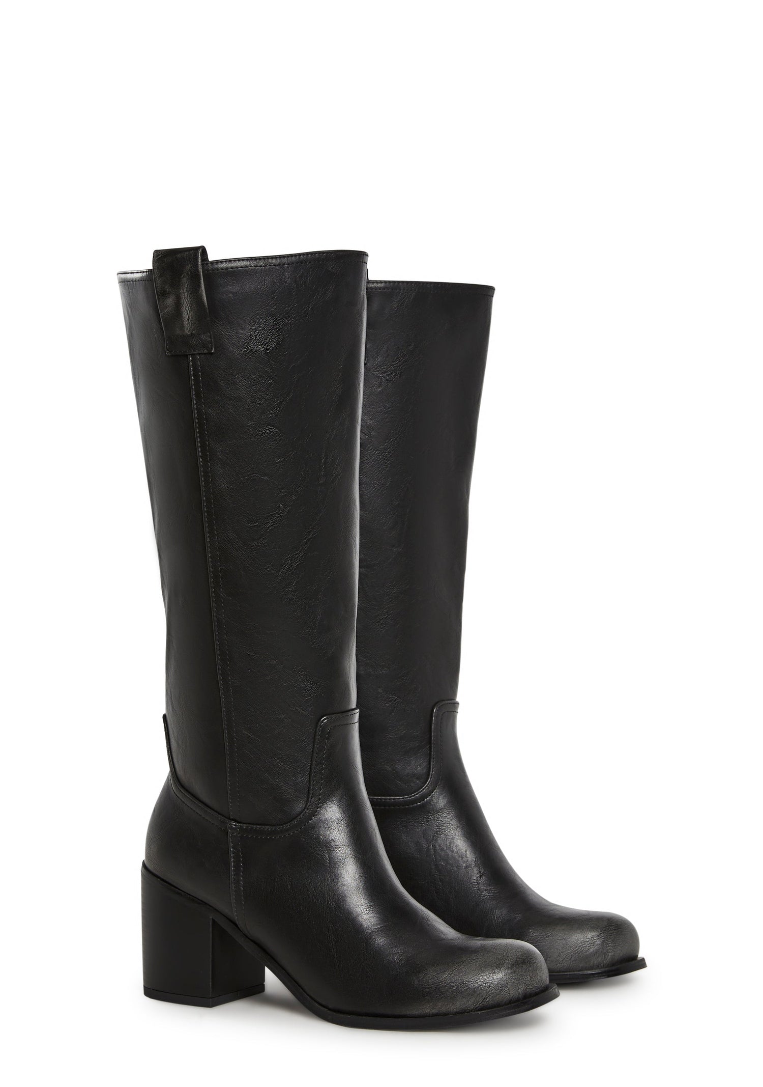 Luster Vegan Leather Boots - Black