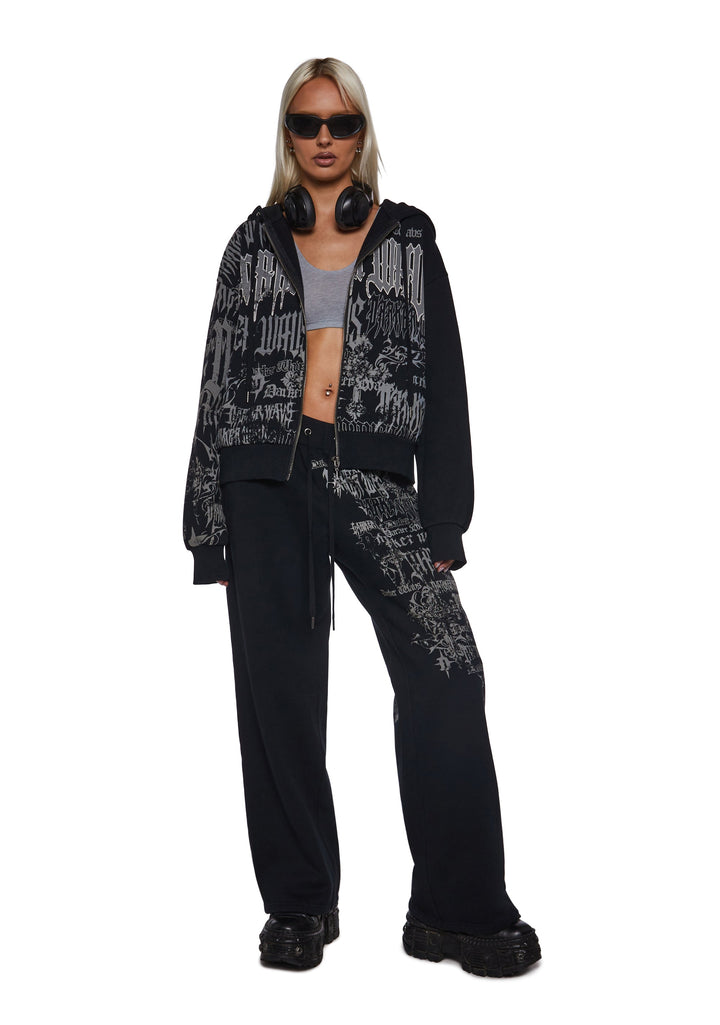Ego Zip-Up Hoodie With Graphics