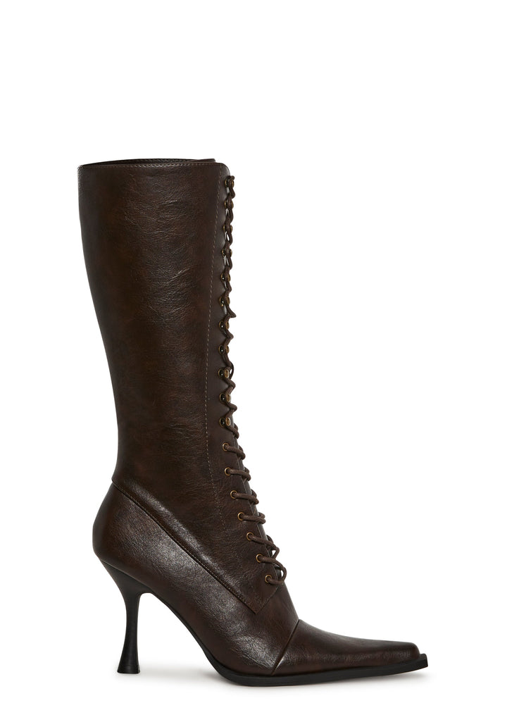 Tricks And Trials Lace Up Boots - Brown