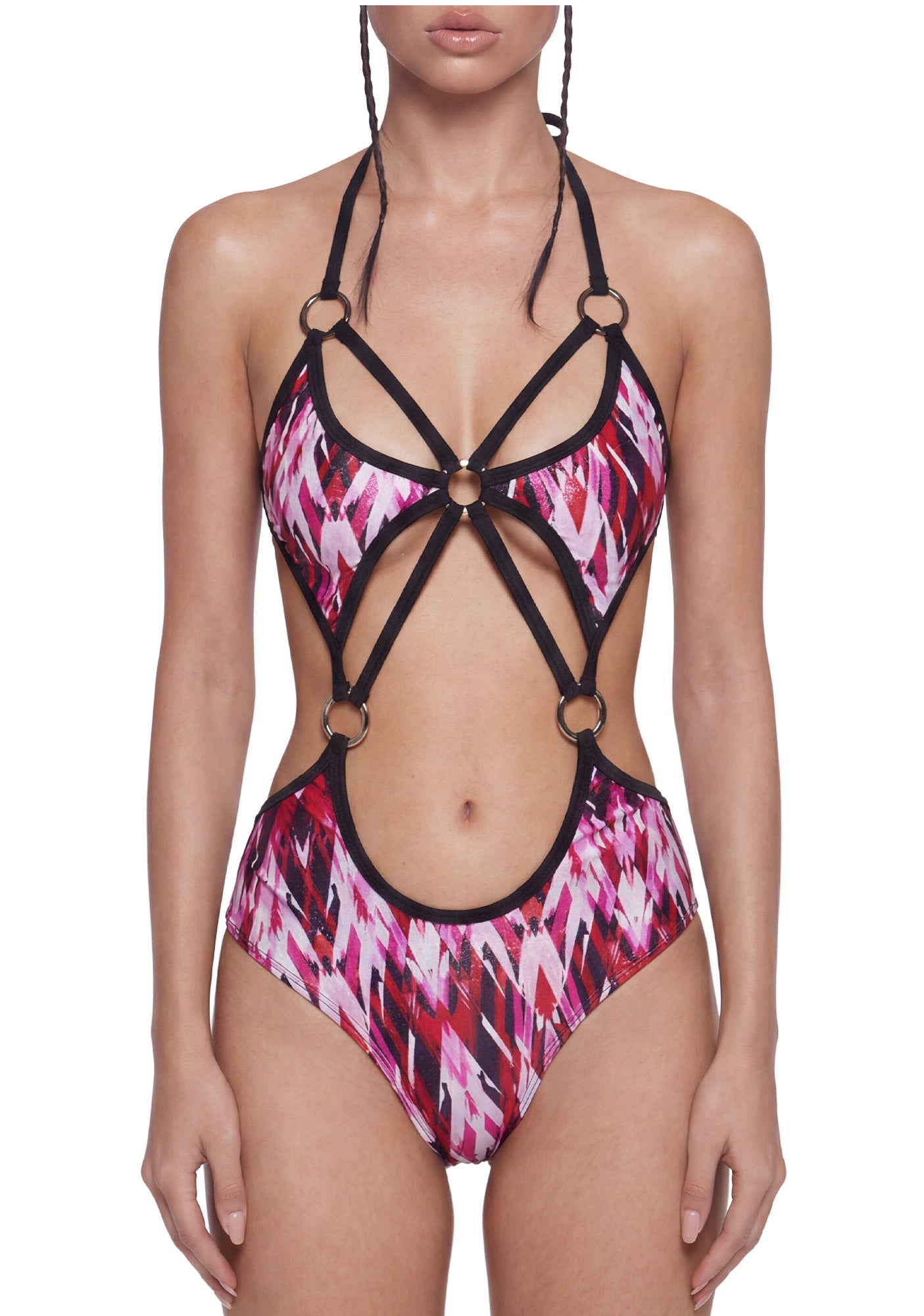 Refracted O-Ring Spandex Bodysuit