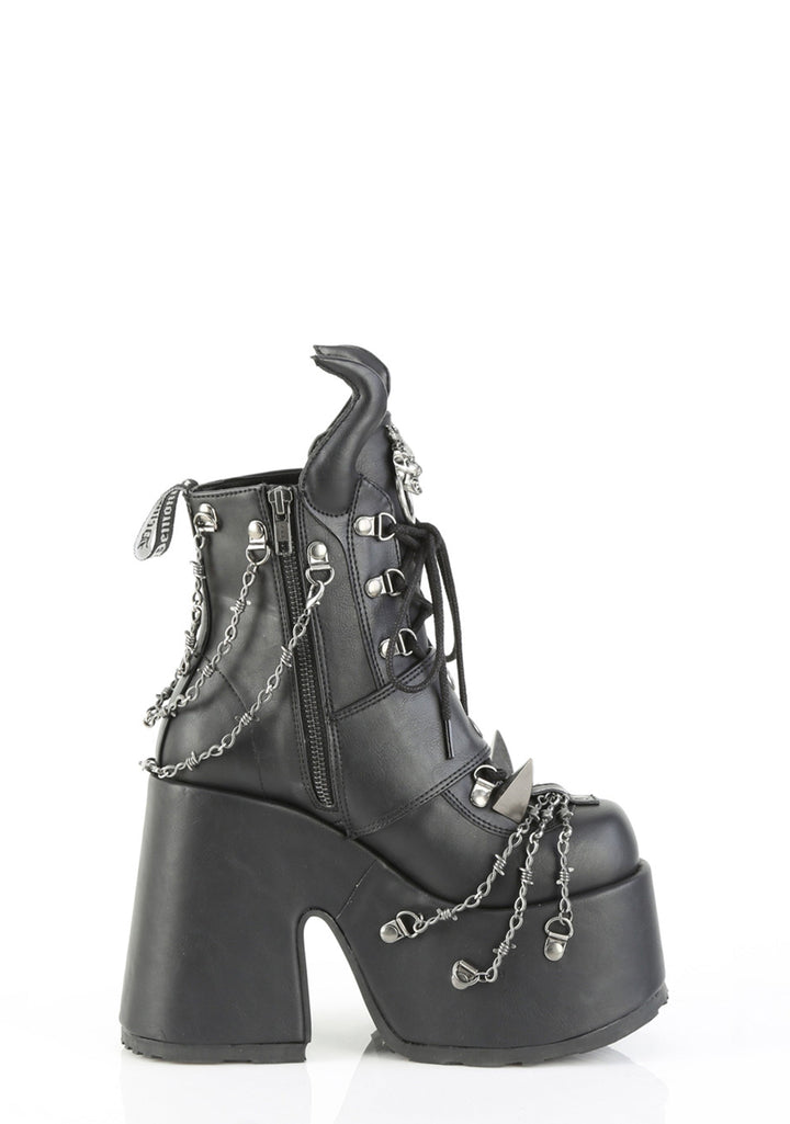 Camel-64 Platform Ankle Boots