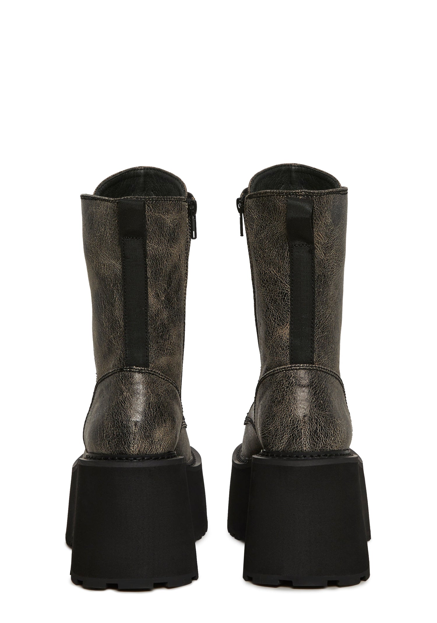 Grunge At Heart Combat Boots - Crackle