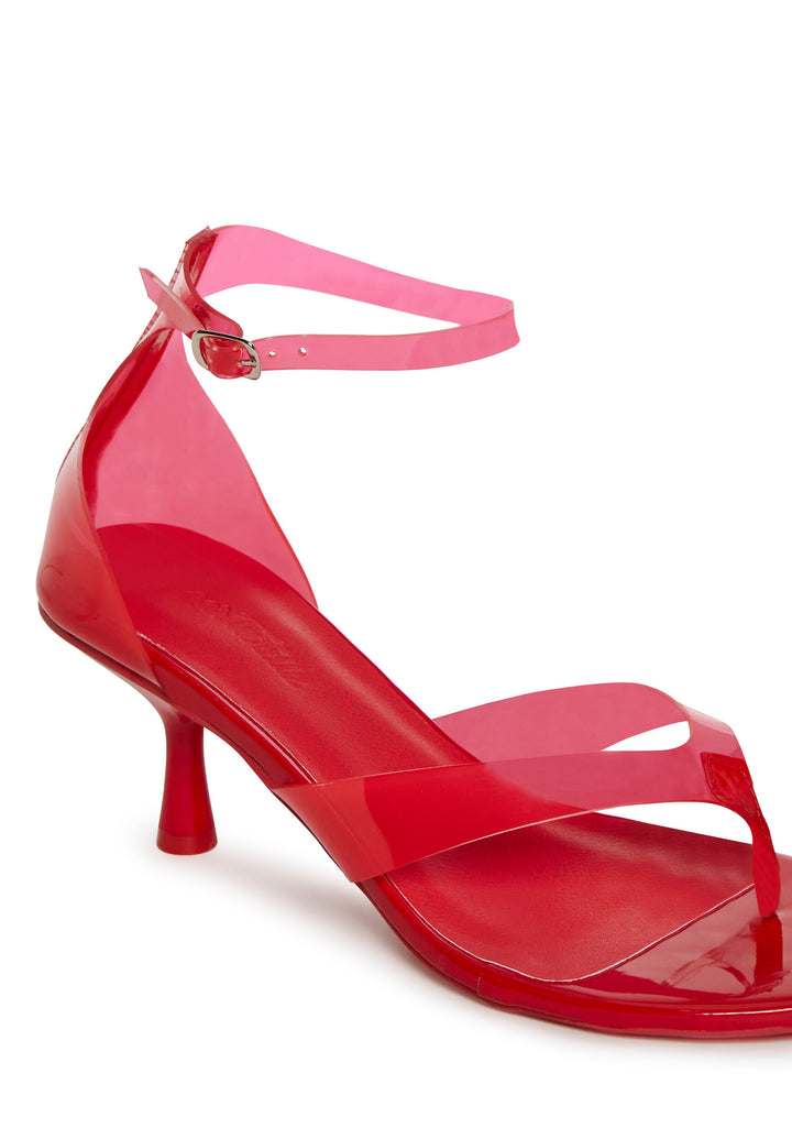 Jelly Ankle Strap Thong Sandal - Red