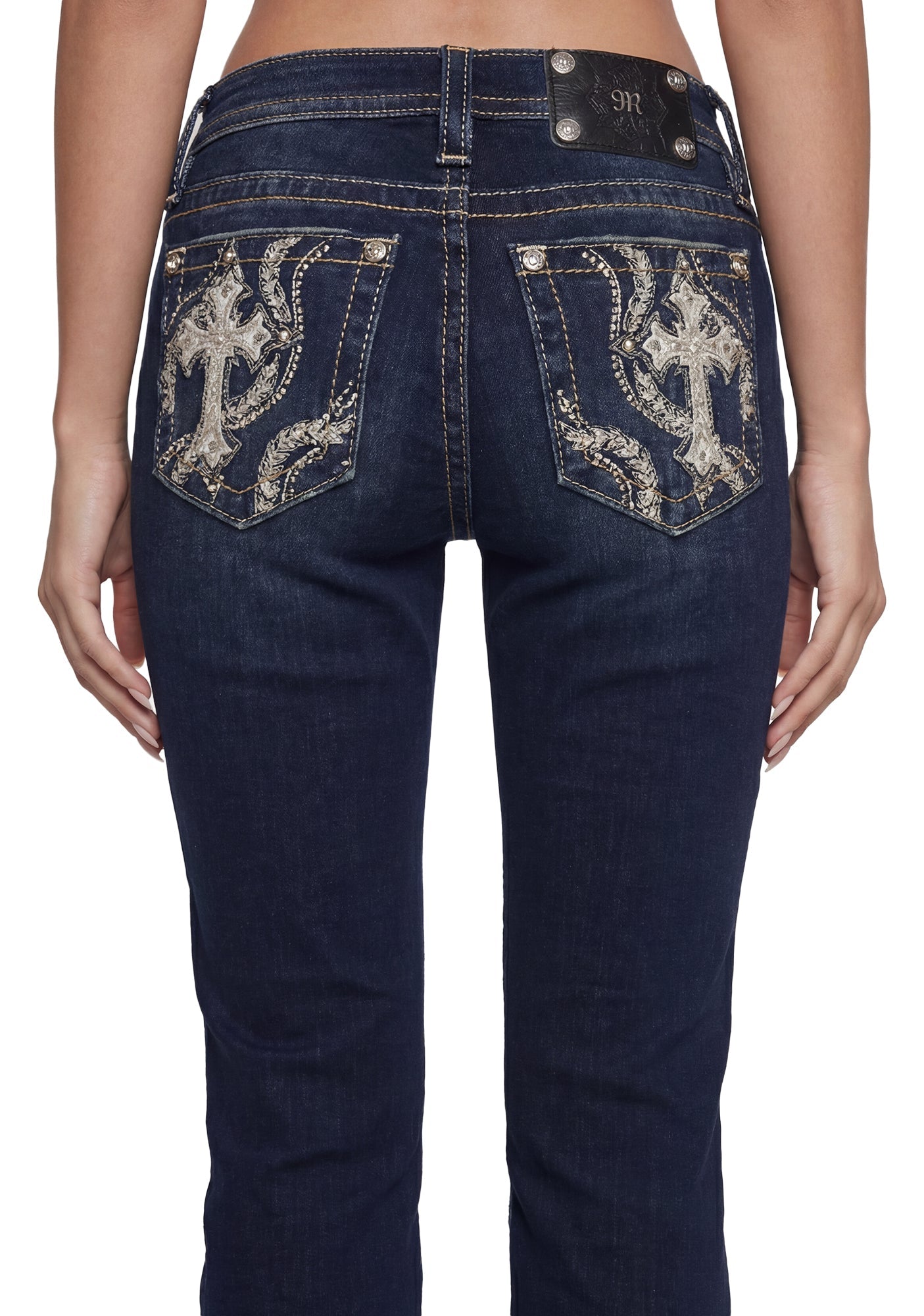 Raelyn Cross Bootcut Jeans 32"