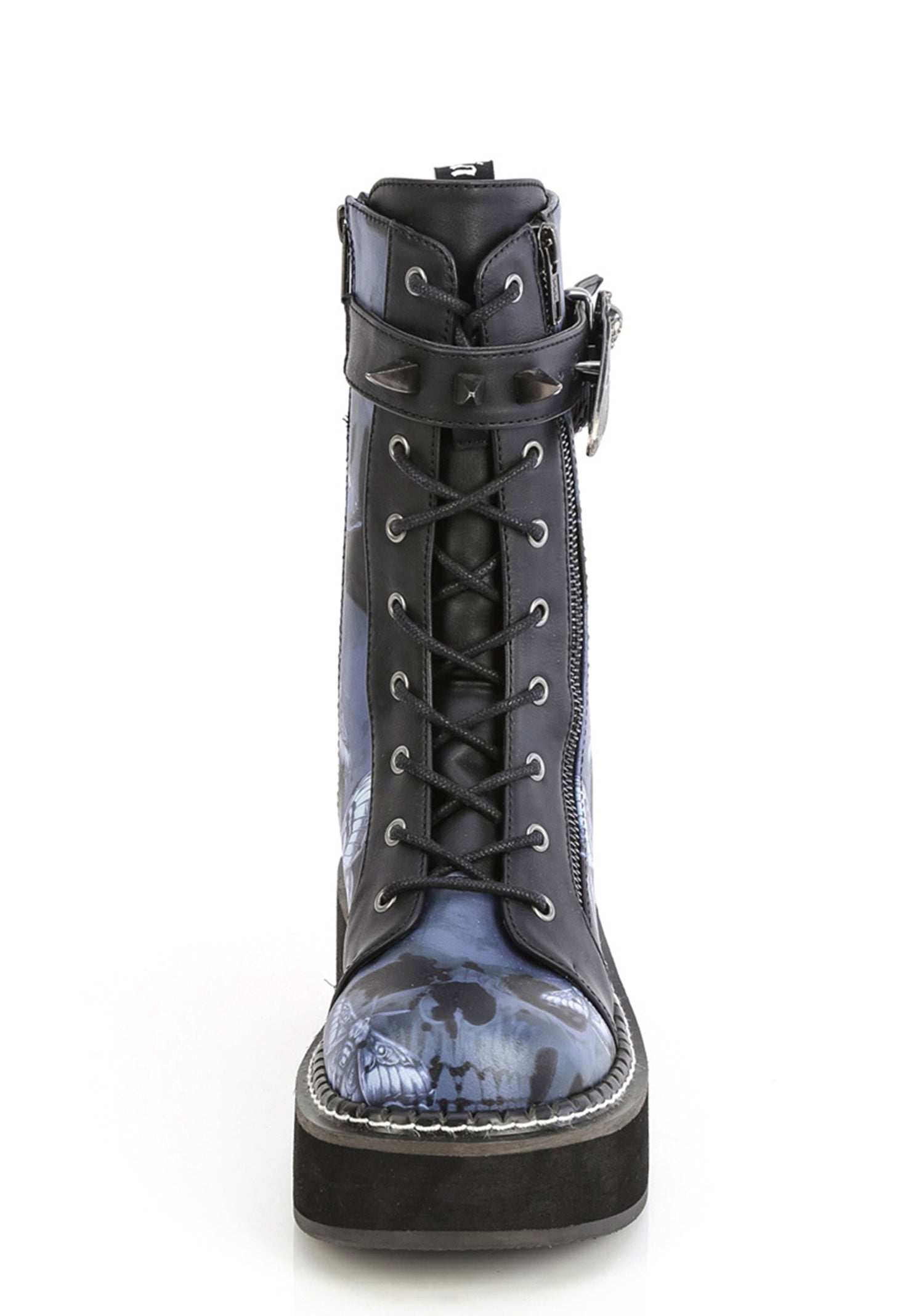Emily-352 Painted Moth Platform Combat Boots