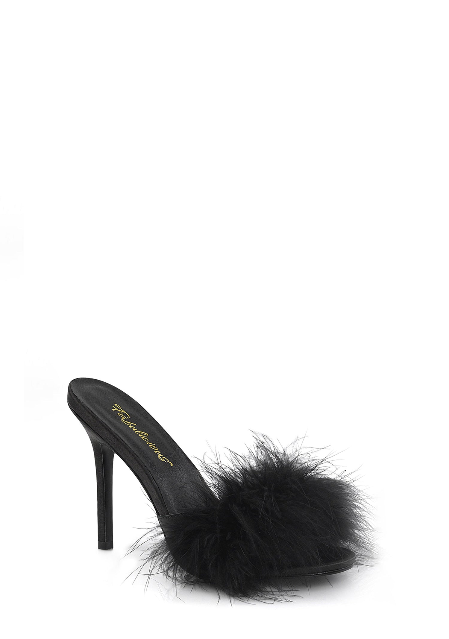 Classique 01 Fur Slipper Heels - Black