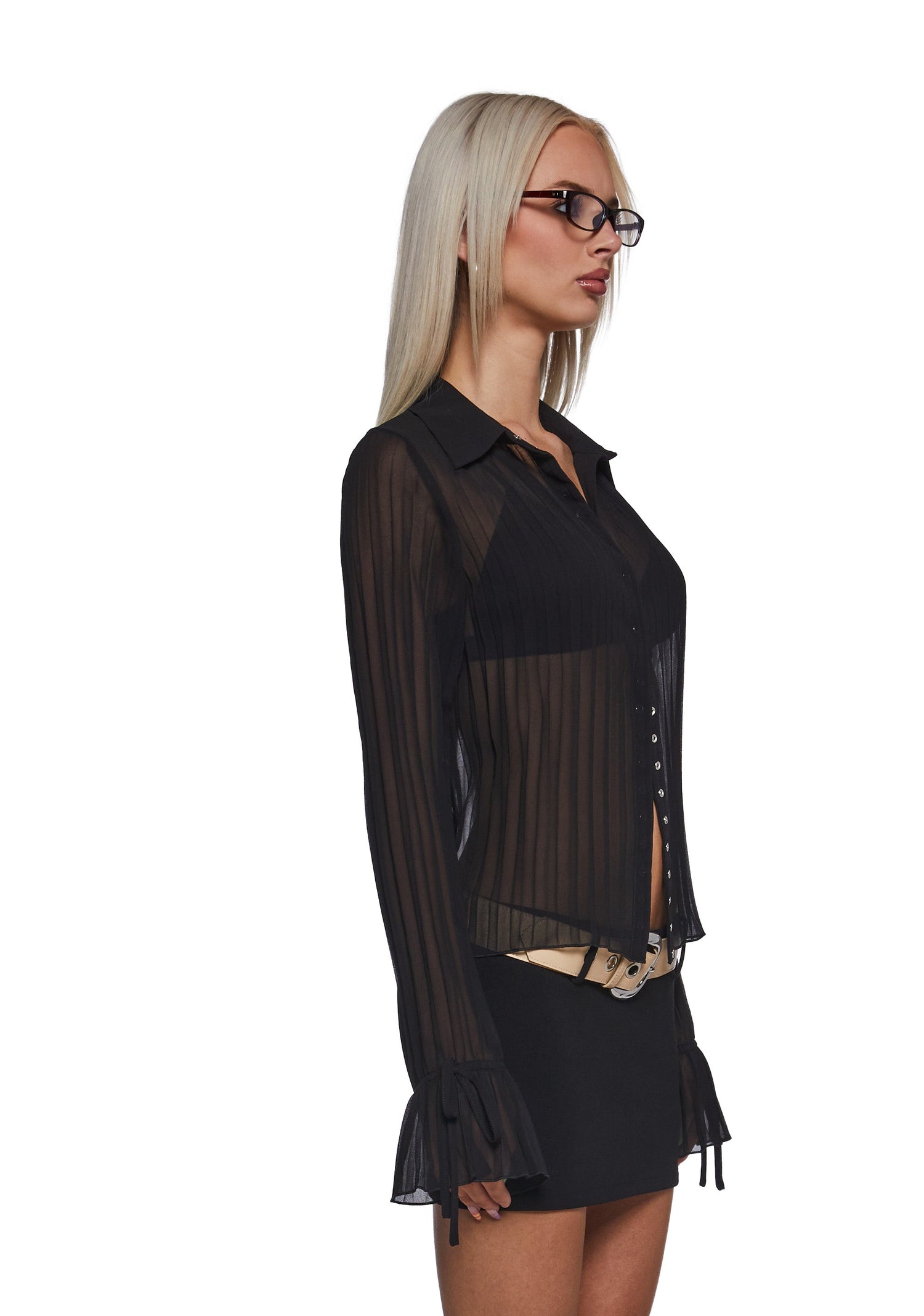 Bayonetta Sheer Pleated Blouse