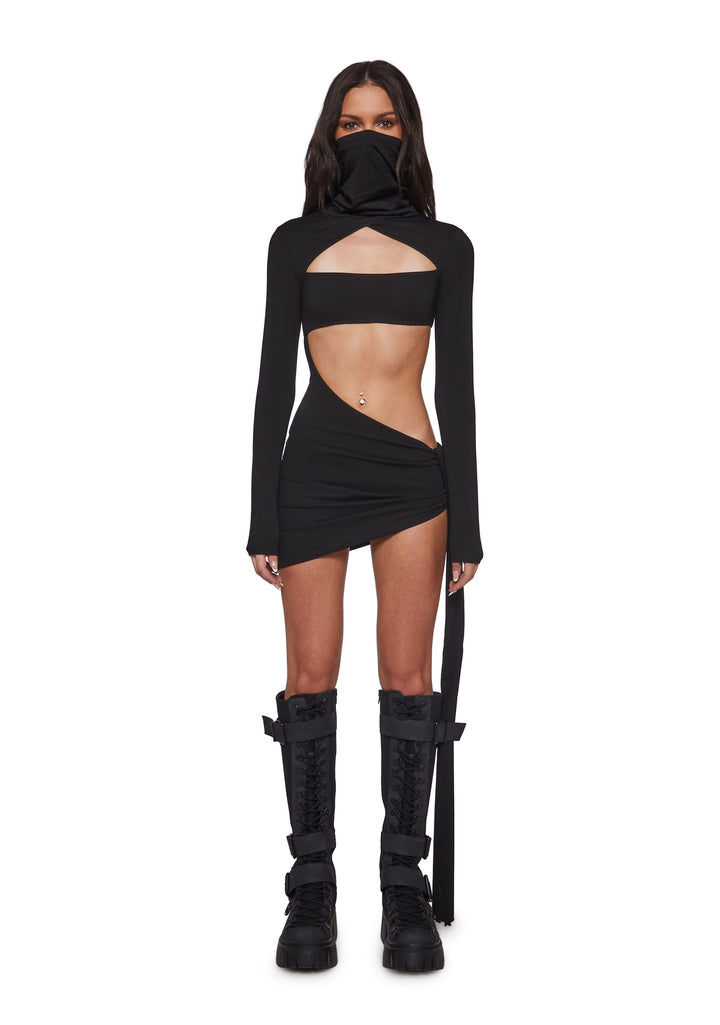Dreamland Dancer Bodycon Dress - Black