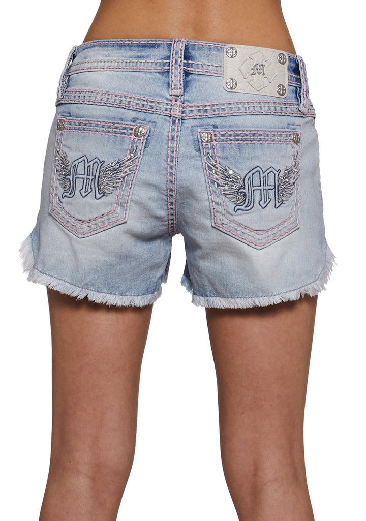Apex Pink Stitched Denim Shorts