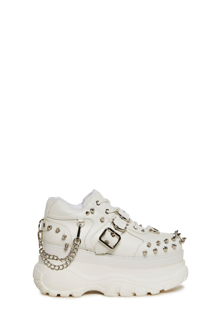 Midnight Pit Spiked Sneaker - White
