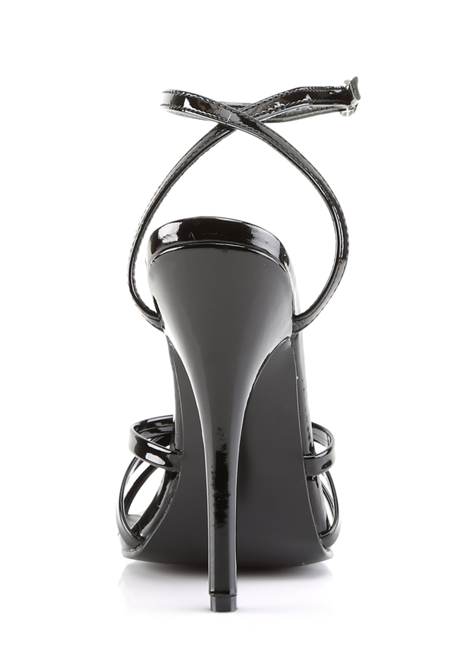 Domina-108 Strappy Ankle Wrap Sandals-Black