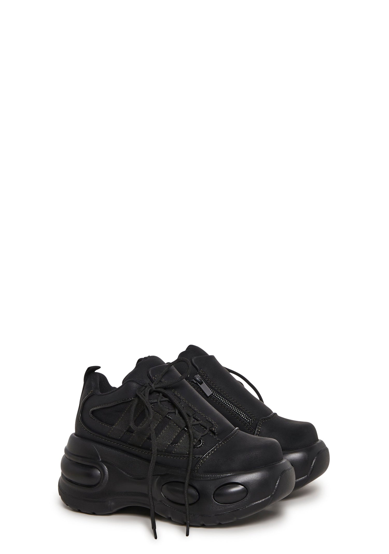 Drift Side Lace Platform Sneaker - Black