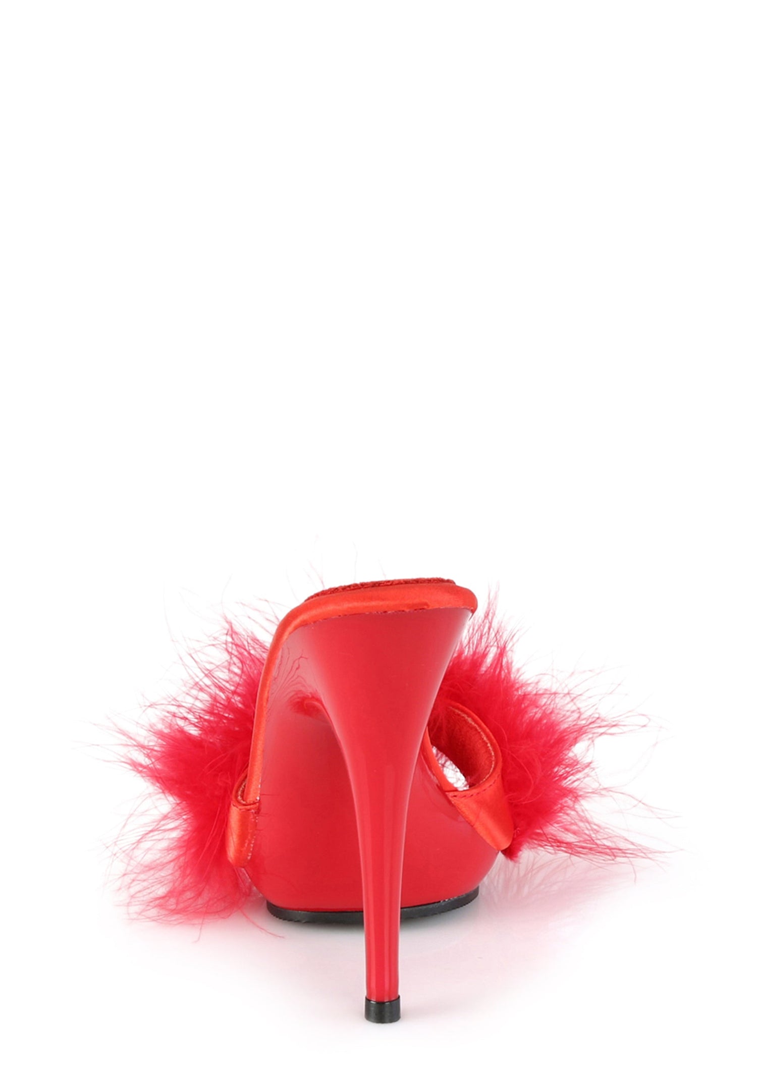 Poise 501 Marabou Faux Fur Sandals - Red