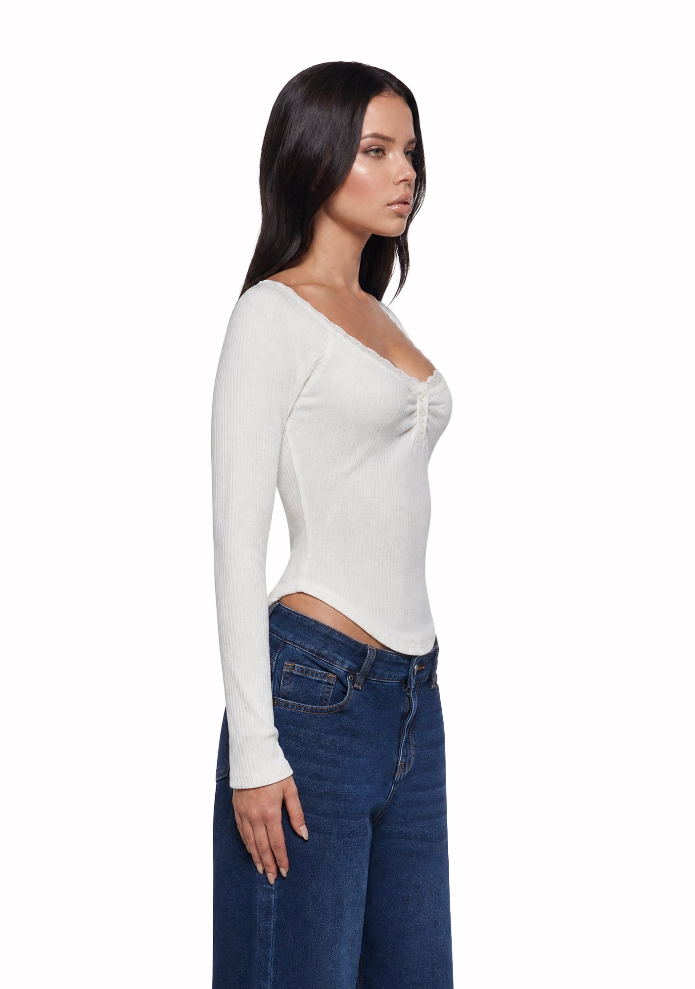 Text Me Long Sleeve Top - Ivory