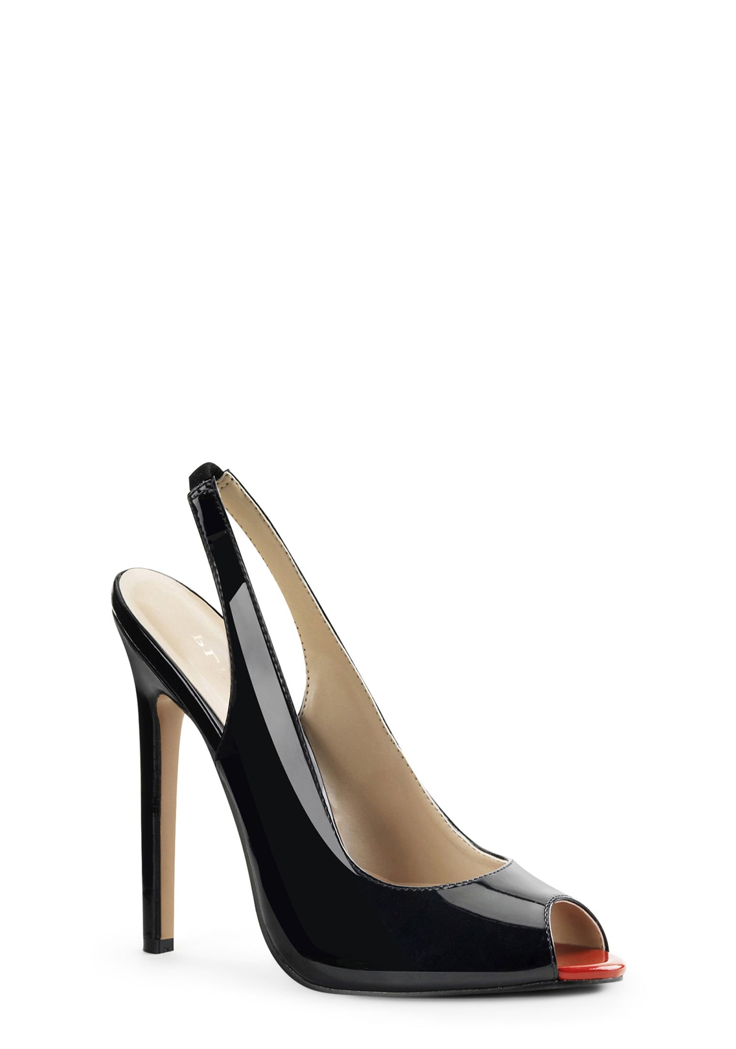 Sexy 08 Sling Back Peep Toe Heels - Black