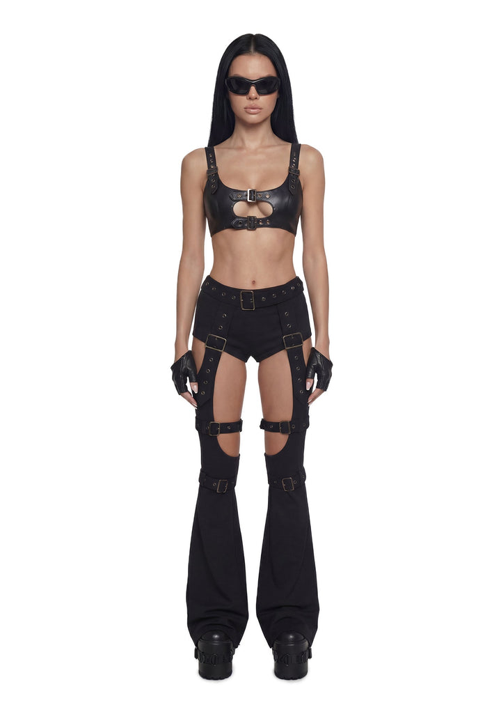 Tank Buckle PU Bralette