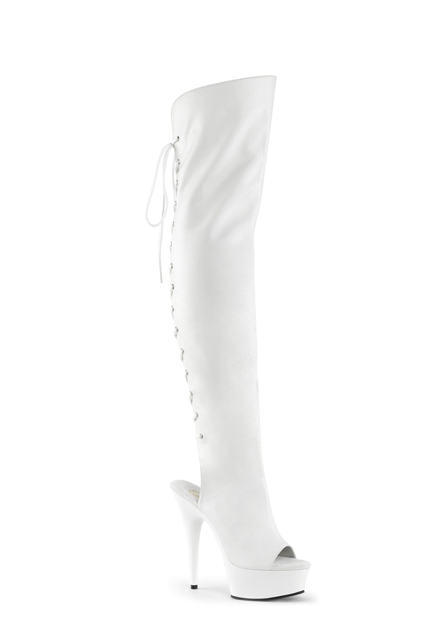Delight-3019 Platform Over-The-Knee Boots-White
