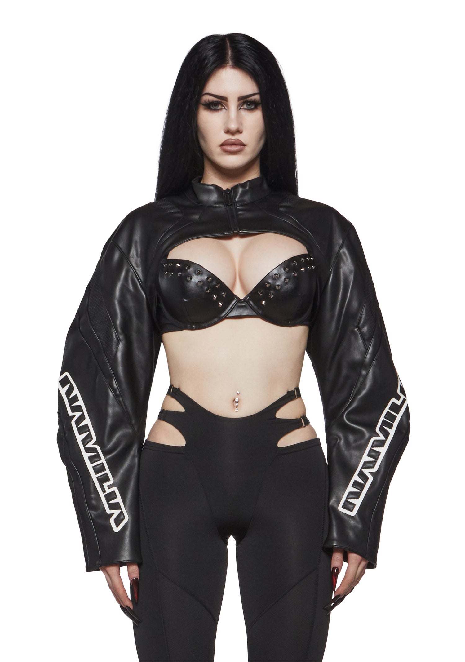 XTC Leather Choker Jacket - White