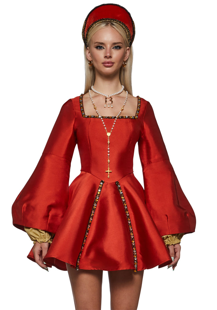 Tudor Renaissance Dress Costume - Orange