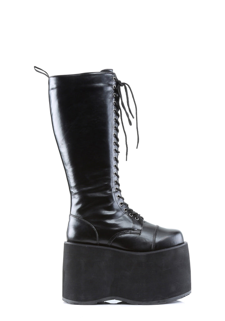 Mega-602 Platform Knee High Combat Boots