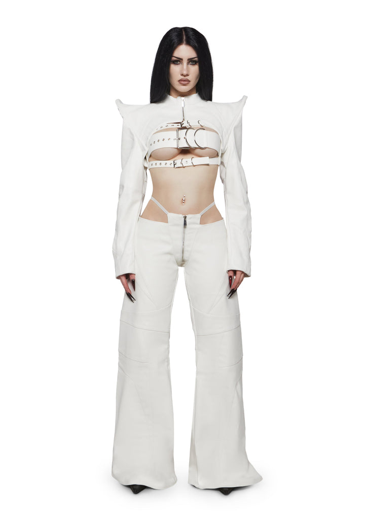 Spike Moto Bolero Jacket - White