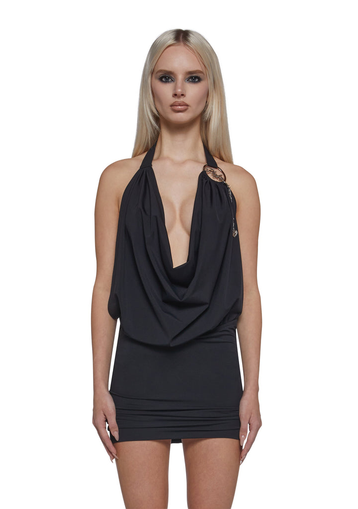 Cowl Neck Mini Dress