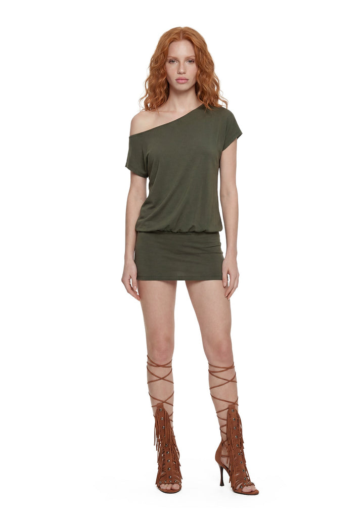 Alani Slouch Mini Dress - Olive