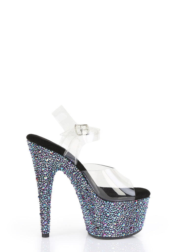 Bejeweled-708MS Platform Ankle Strap Sandals-Black