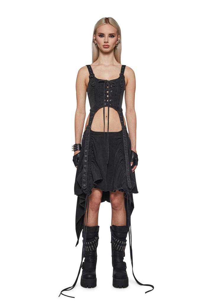 Siren Corset Waist Cut Out Midi Dress