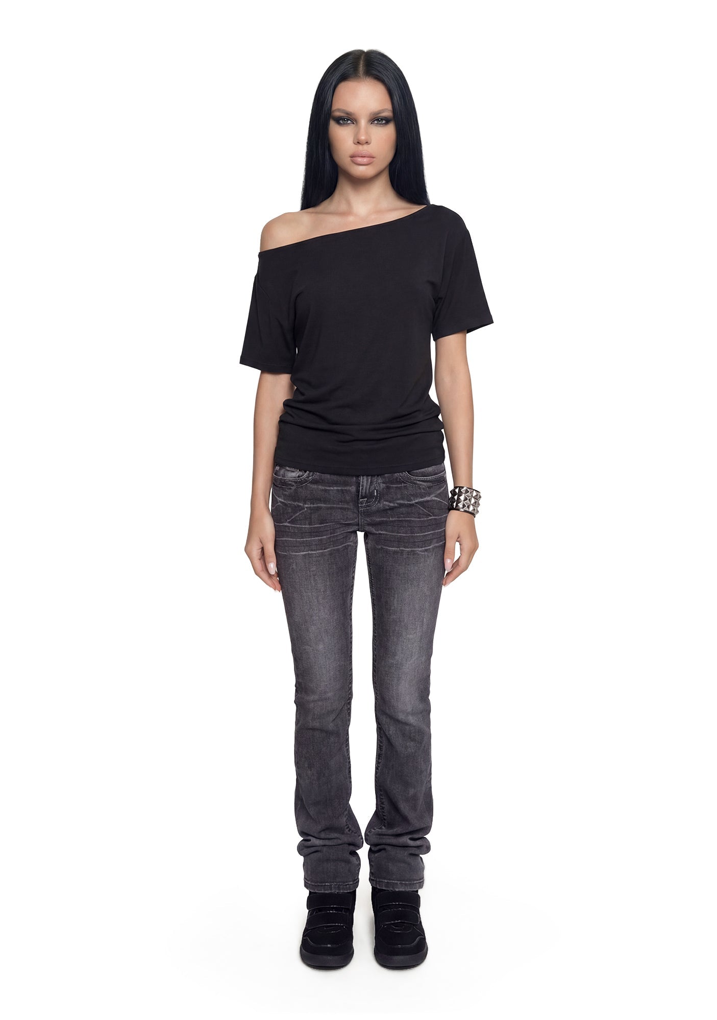 Skylar Low Rise Bootcut Jeans - Grey
