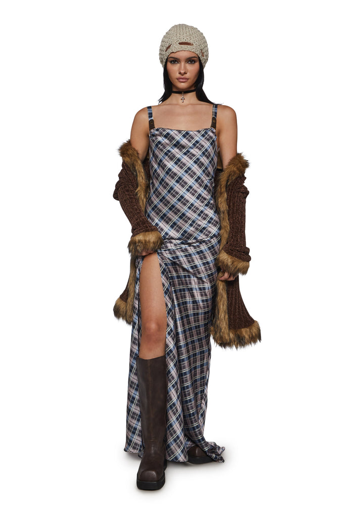 Cleo Plaid Maxi Dress