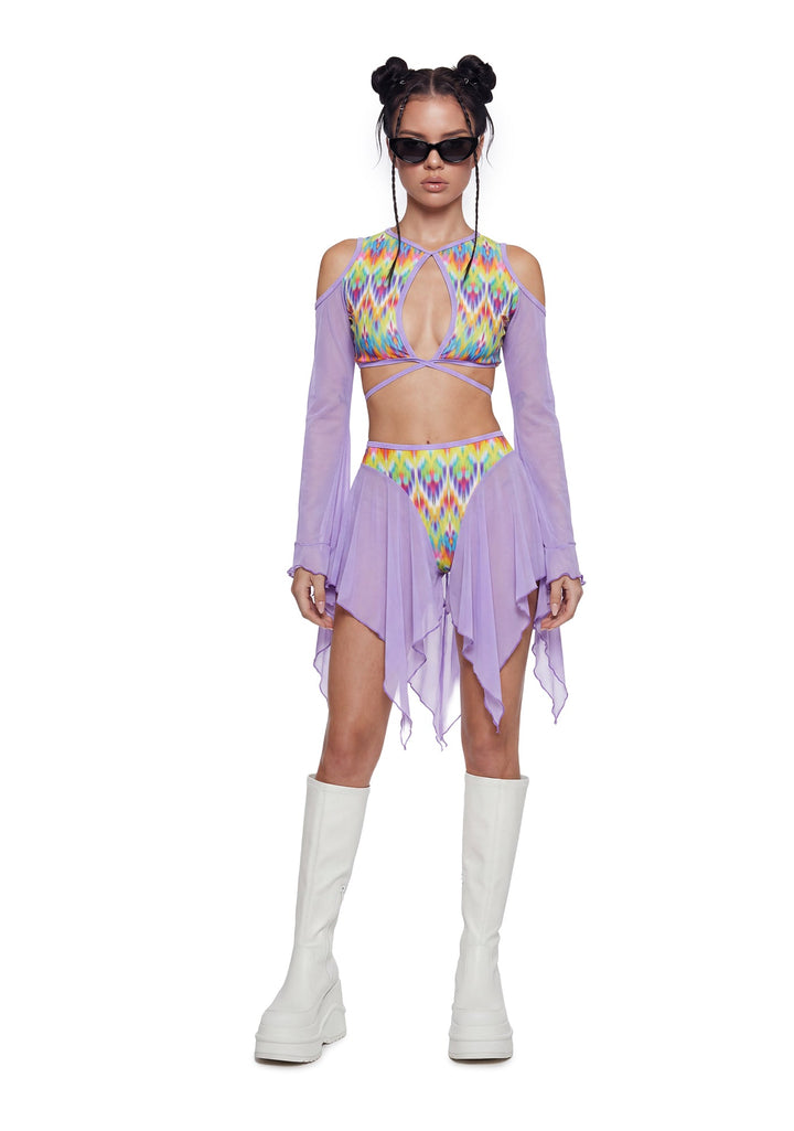 Neon Pop Mesh Long Sleeve Top