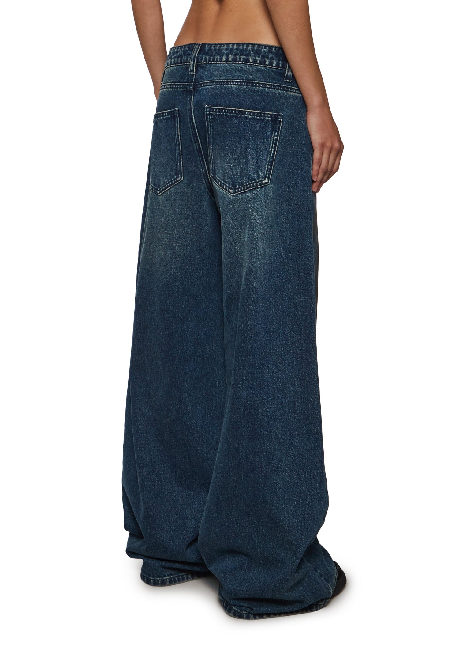 Sinful Attitude Wide Leg Jeans - Dirty Blue