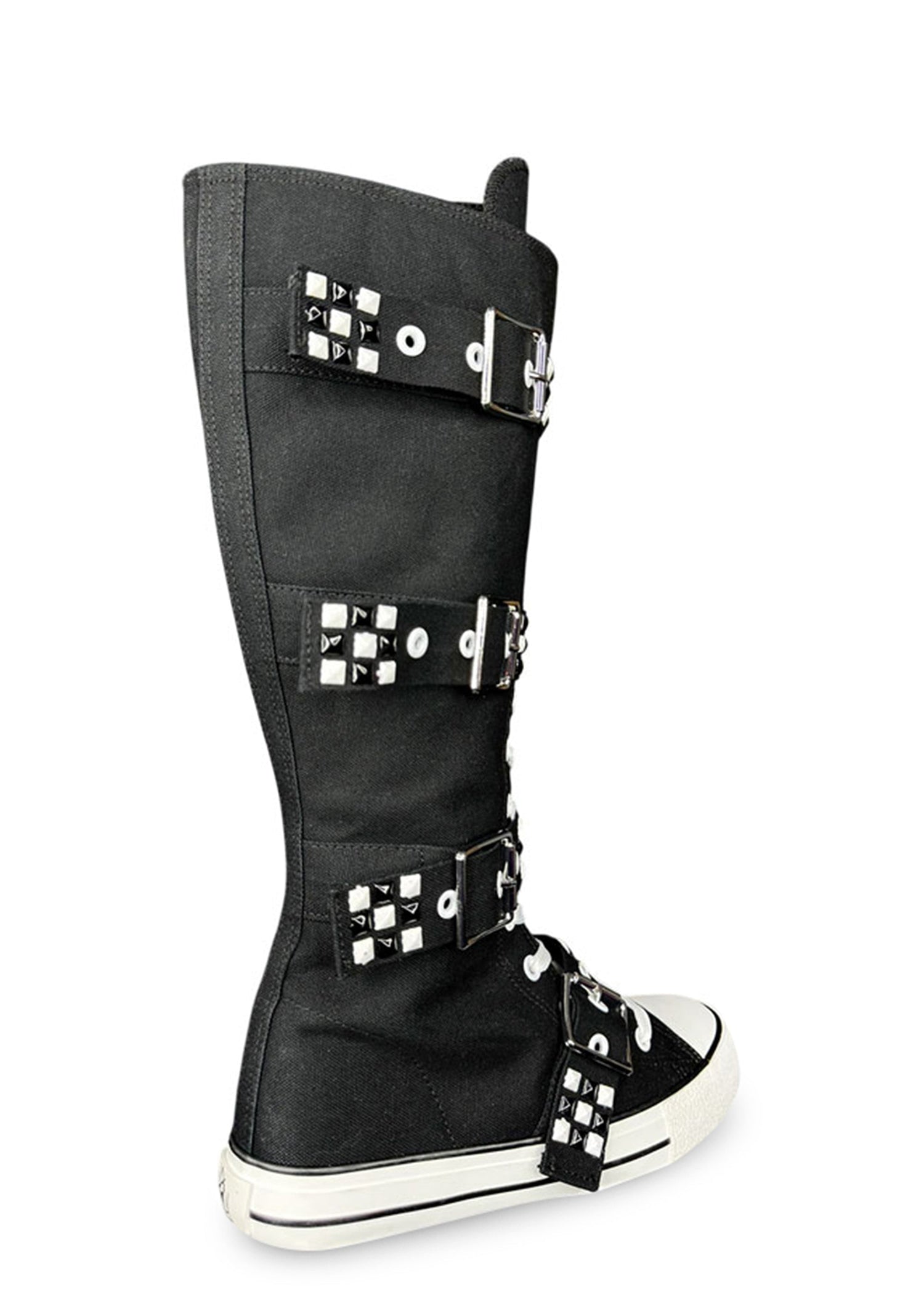 Rawr XD Stud Knee High Sneakers - Black/White