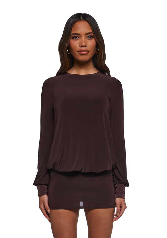 Class Clique Long Sleeve Dress - Brown