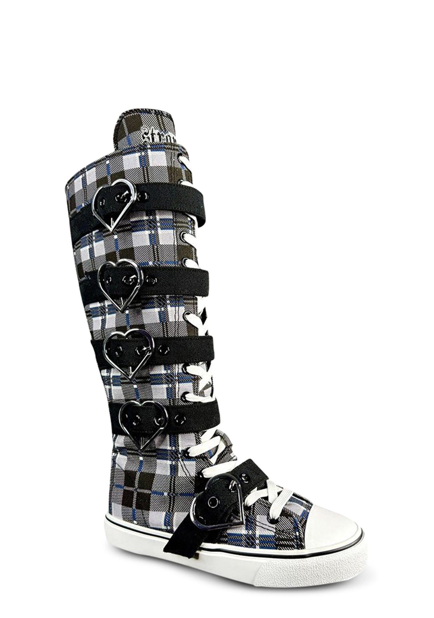 Rawr XD Plaid Knee High Sneakers - Black