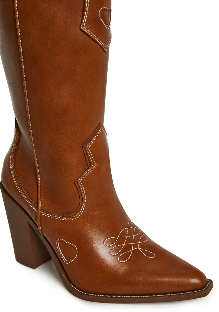 Basic Present Perfect Cowgirl Boot - Carmel