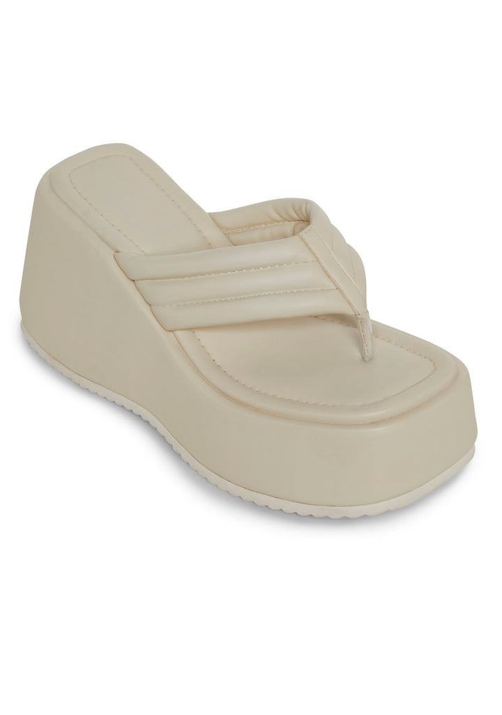 Happy Greetings Platform Sandals - Off White