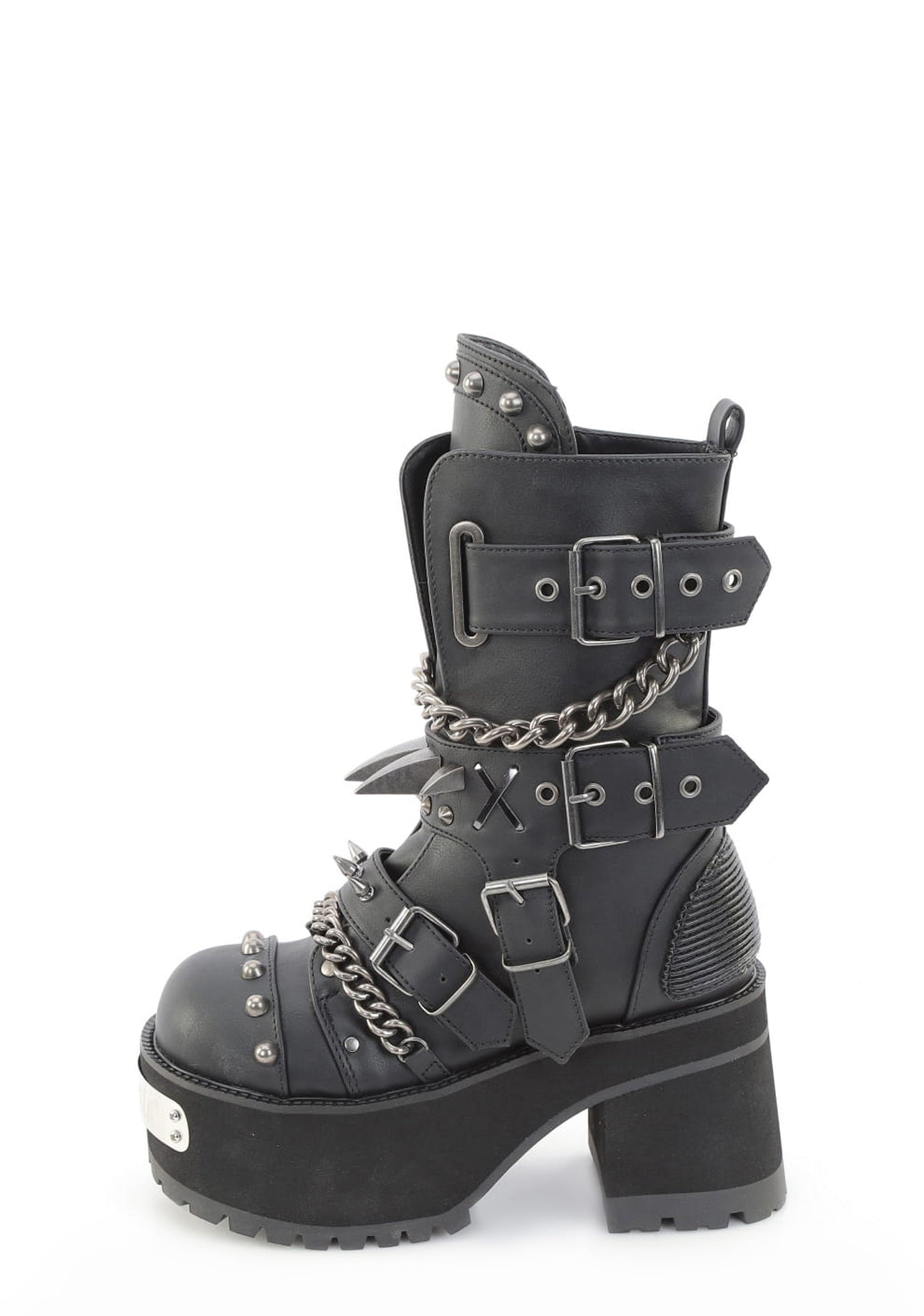 Ranger-117 Mid Calf Platform Boots with Hardware