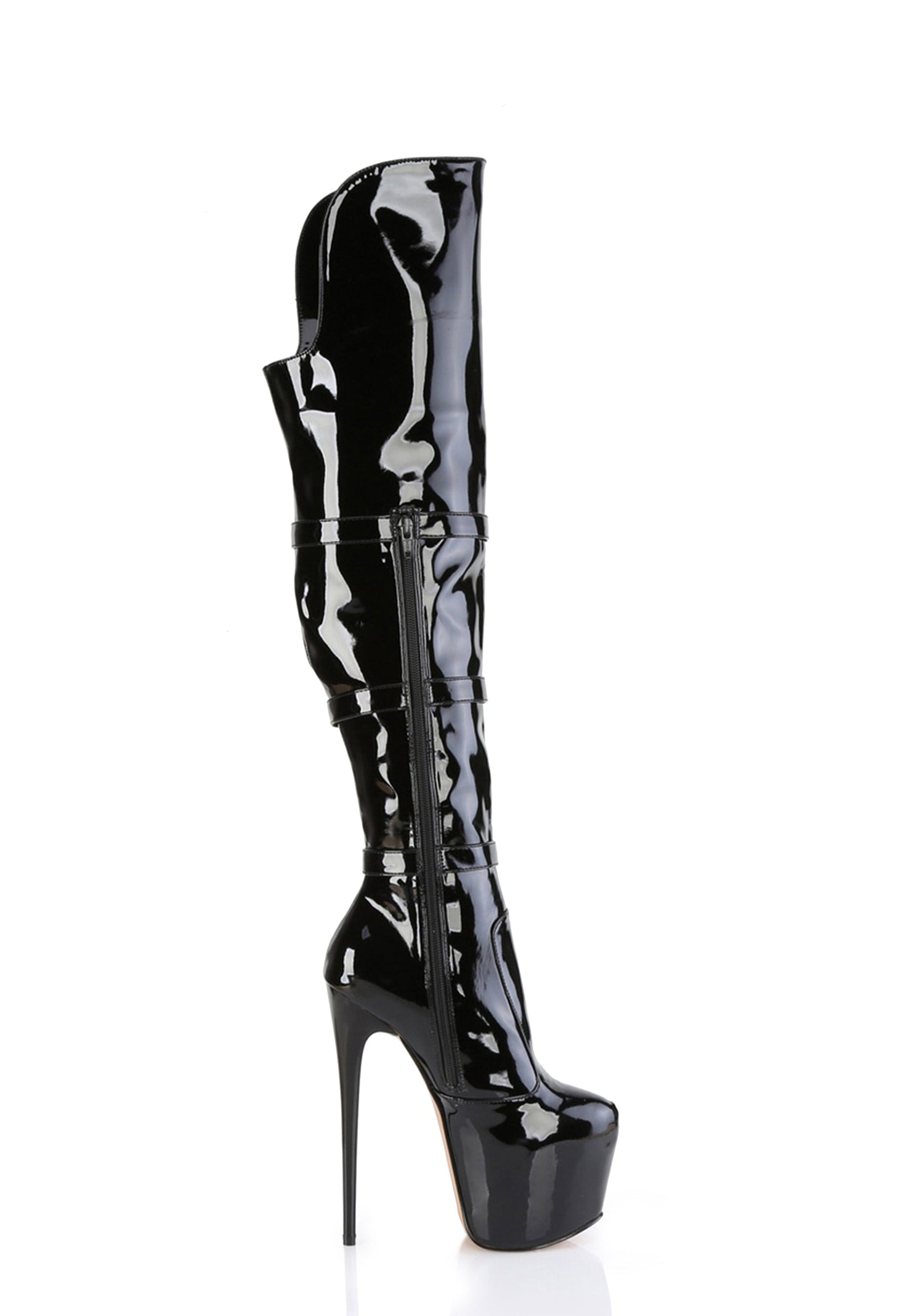 Jubilant-3018 Platform Over-The-Knee Boots-Black