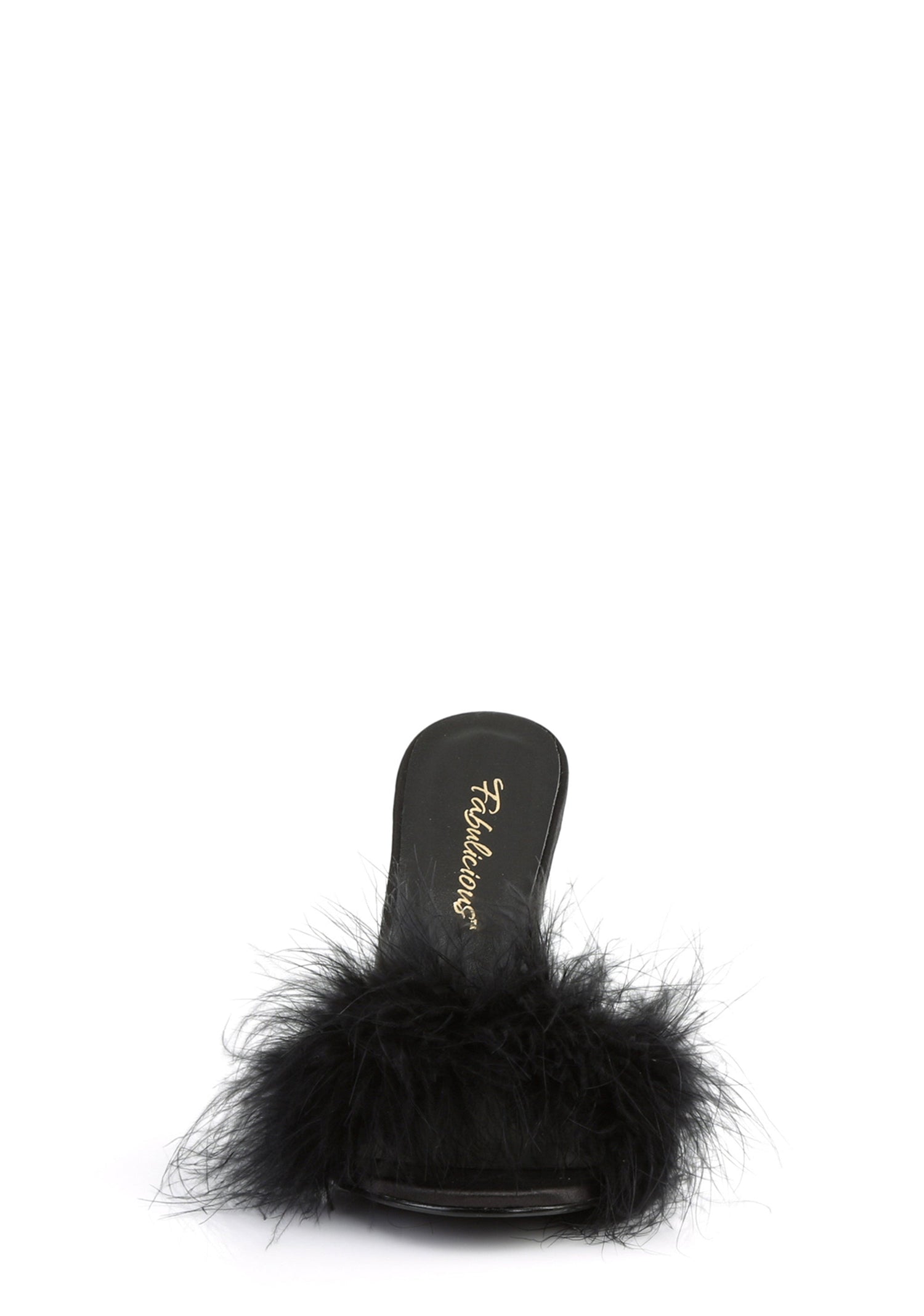 Classique 01 Fur Slipper Heels - Black