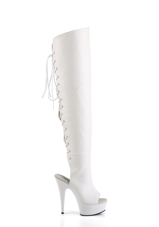 Delight-3019 Platform Over-The-Knee Boots-White