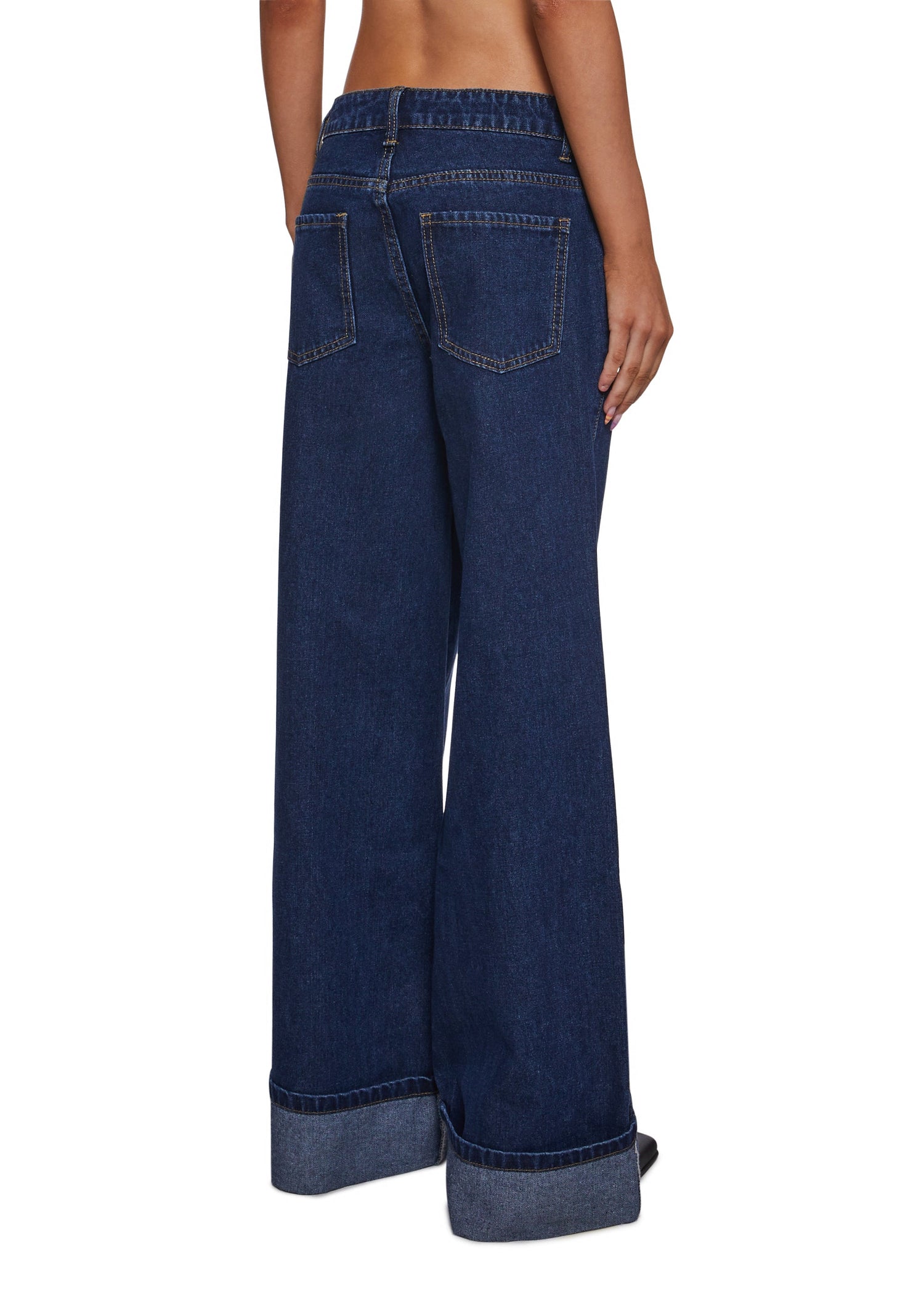 Bella Wide Leg Cuff Jeans